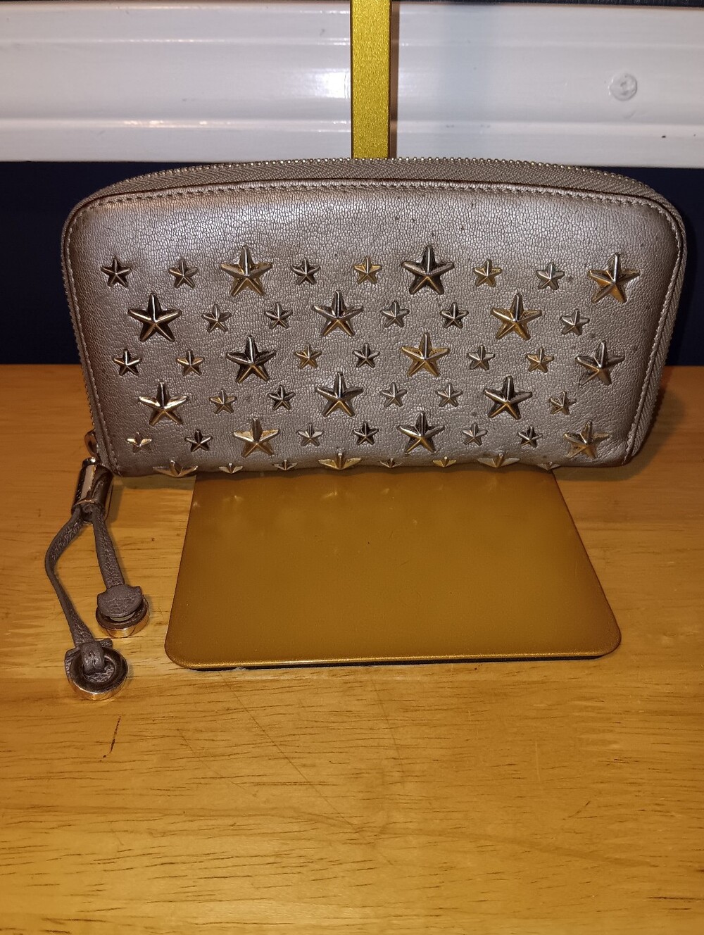 Jimmy Choo Leather Stars Zippy Wallet